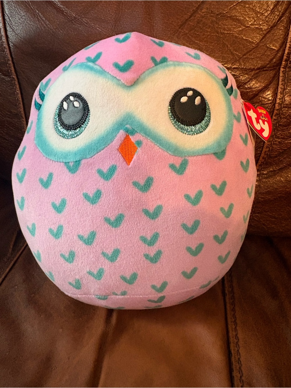 Ty squish a Boo Pink & Teal Owl Plush